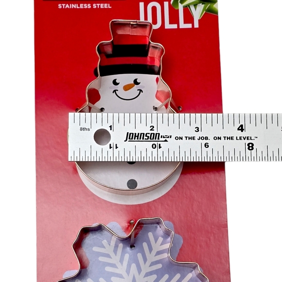 NWT Christmas Cookie Cutters Set 2pc Snowman and Snowflake Stainless Steel - Picture 6 of 8